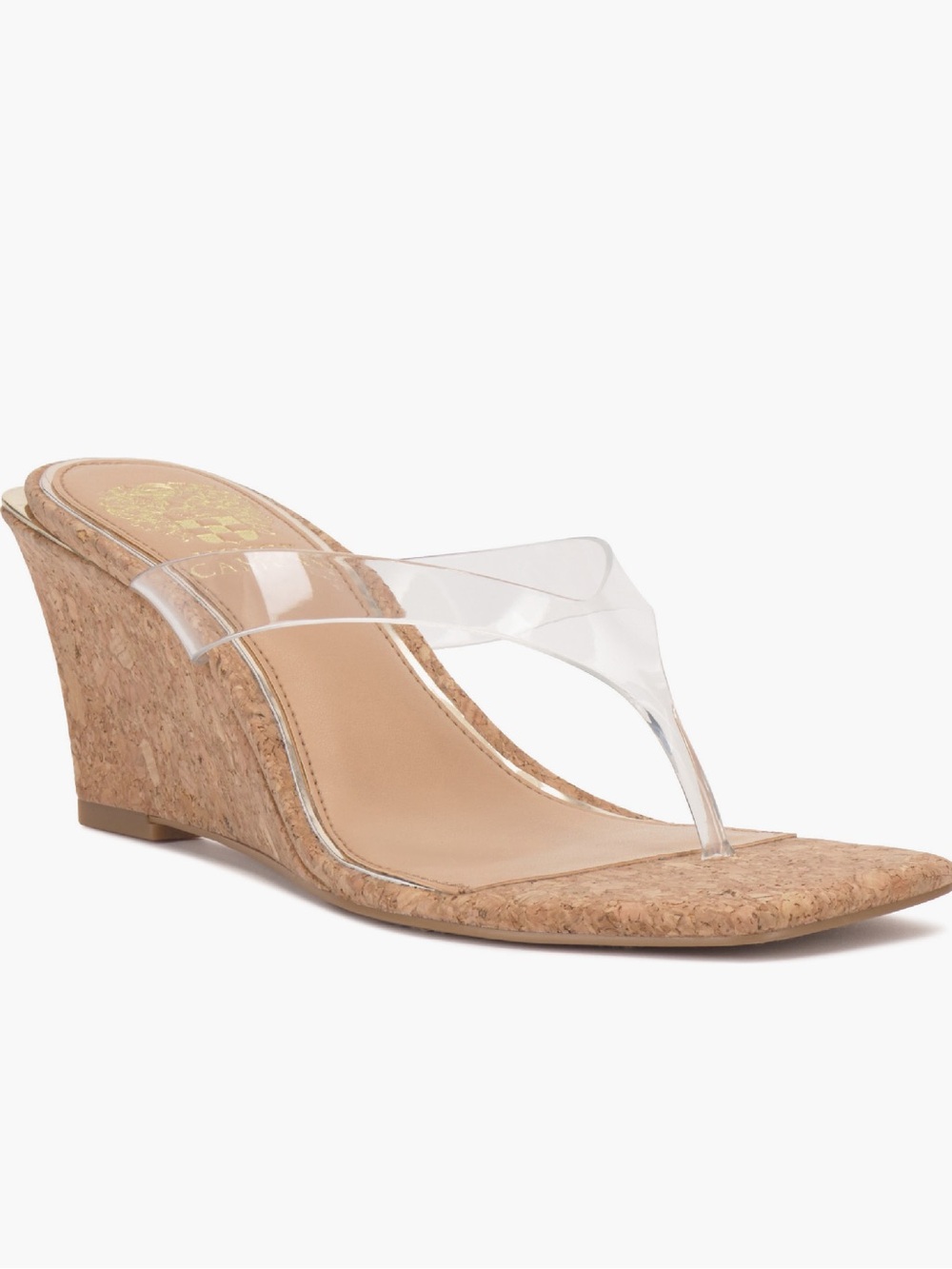 Vince Camuto Womens Cianna Clear Wedge Heel Sandal size 8